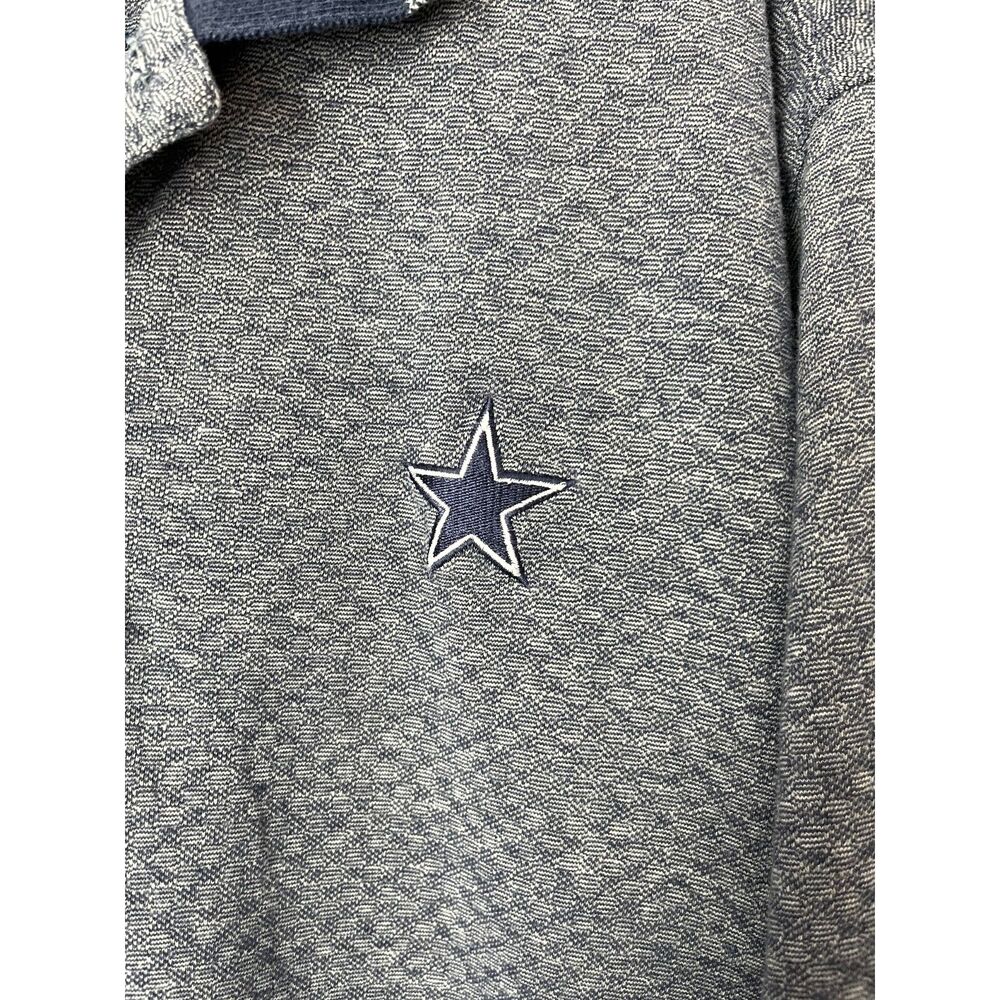 Vtg Dallas Cowboys Mens Polo Shirt Navy Blue Large NFL Football Starter Pro Line - Picture 5 of 13